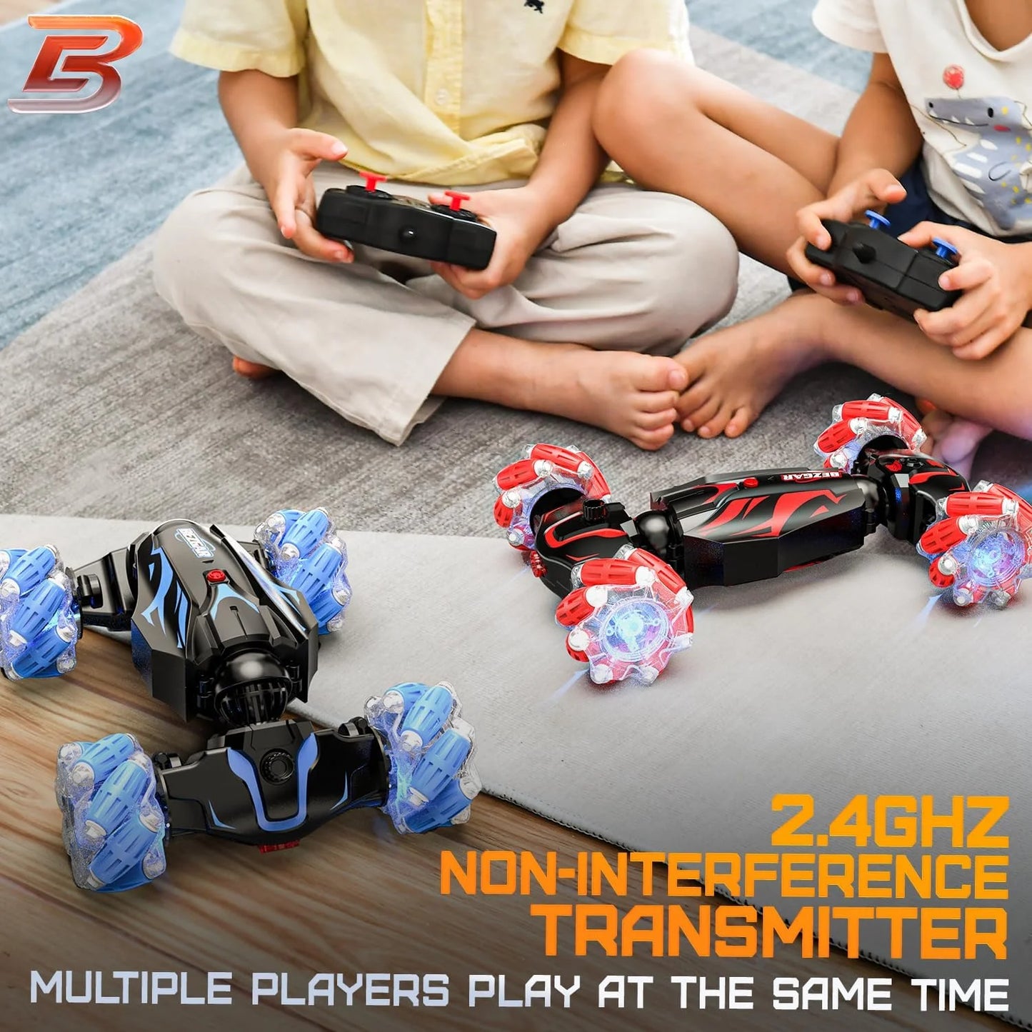 Remote Control Car with Led&Music RC Stunt Cars Radio Control Toy Monster Trucks for Boys Kids Adults