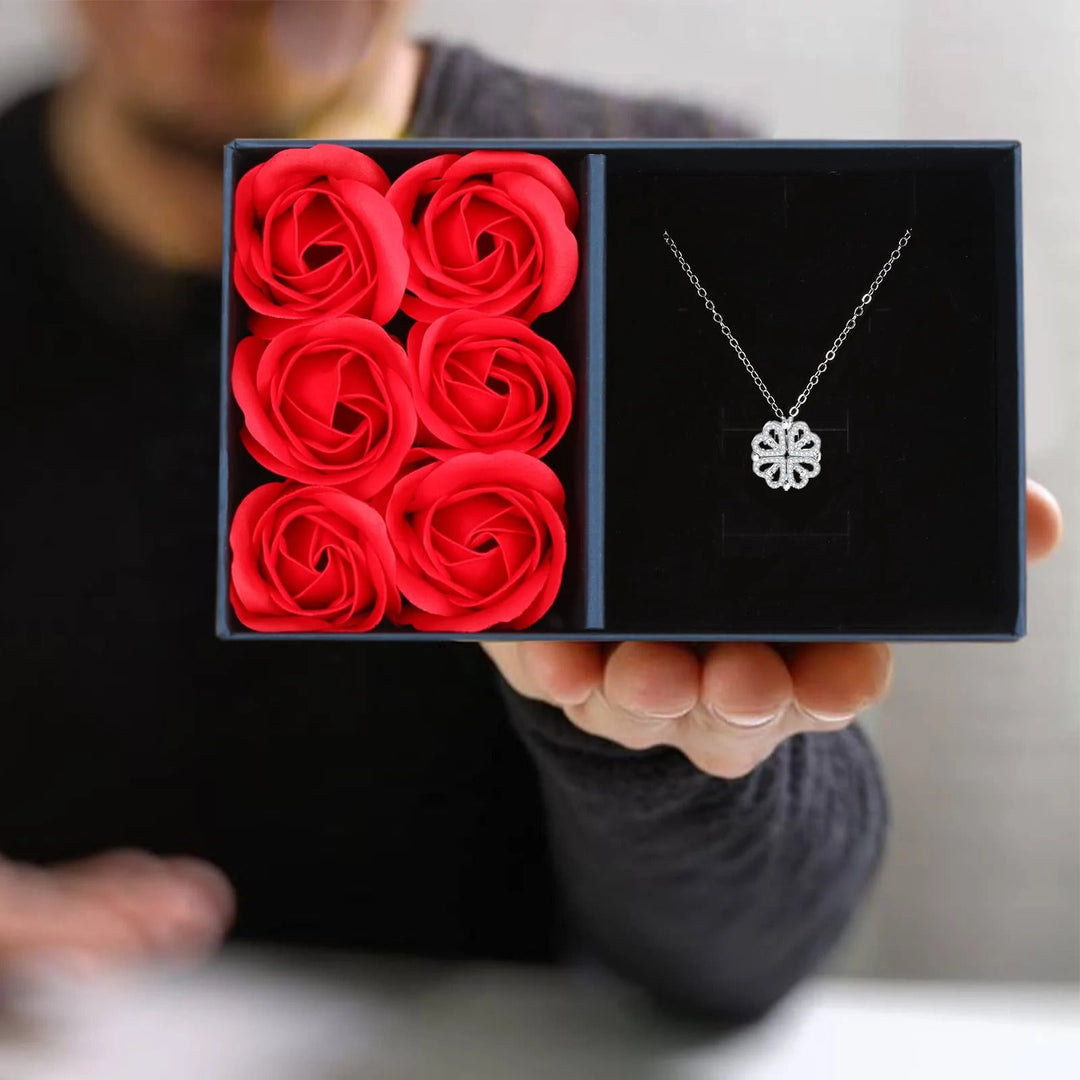 Clover Necklace + Rose Gift Box