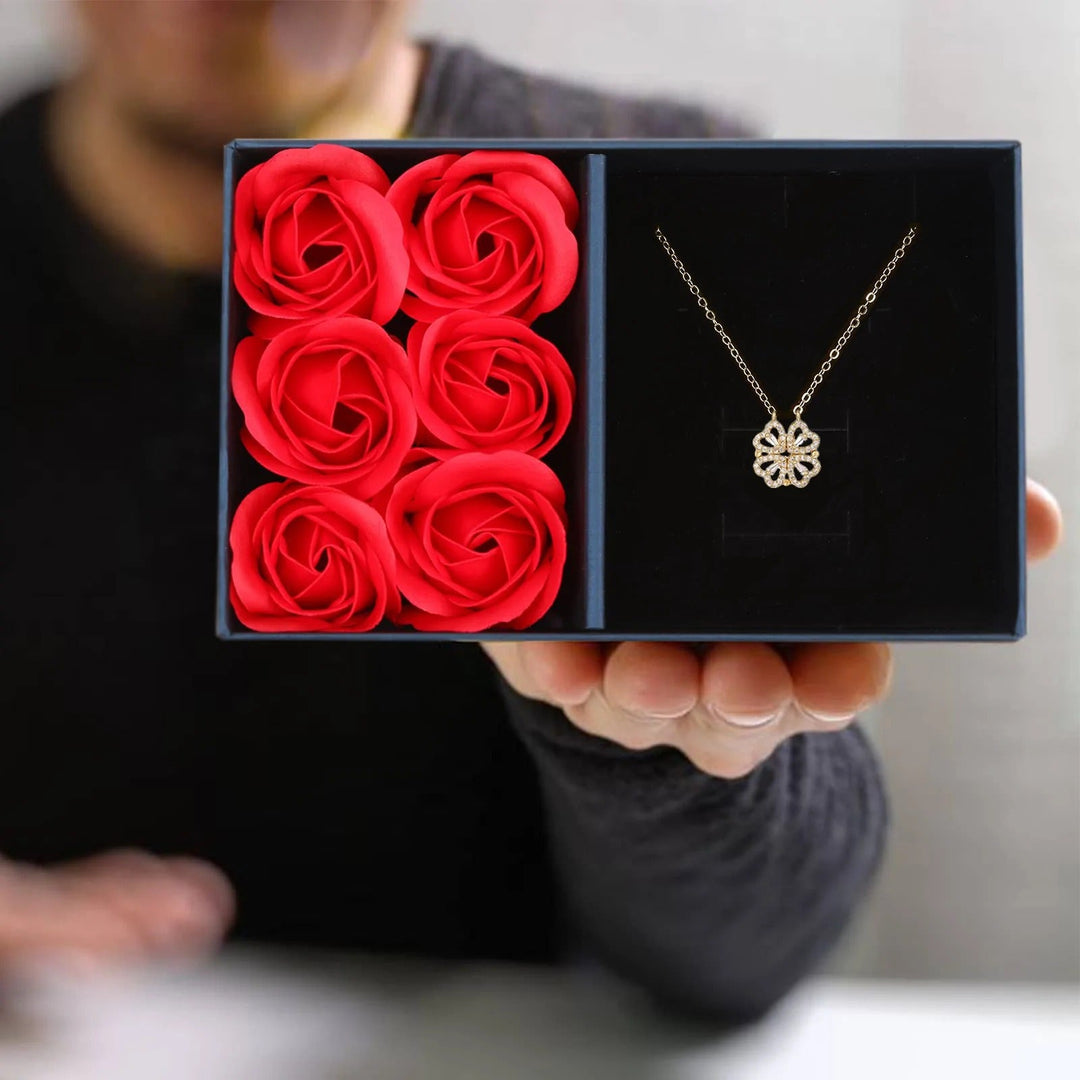 Clover Necklace + Rose Gift Box